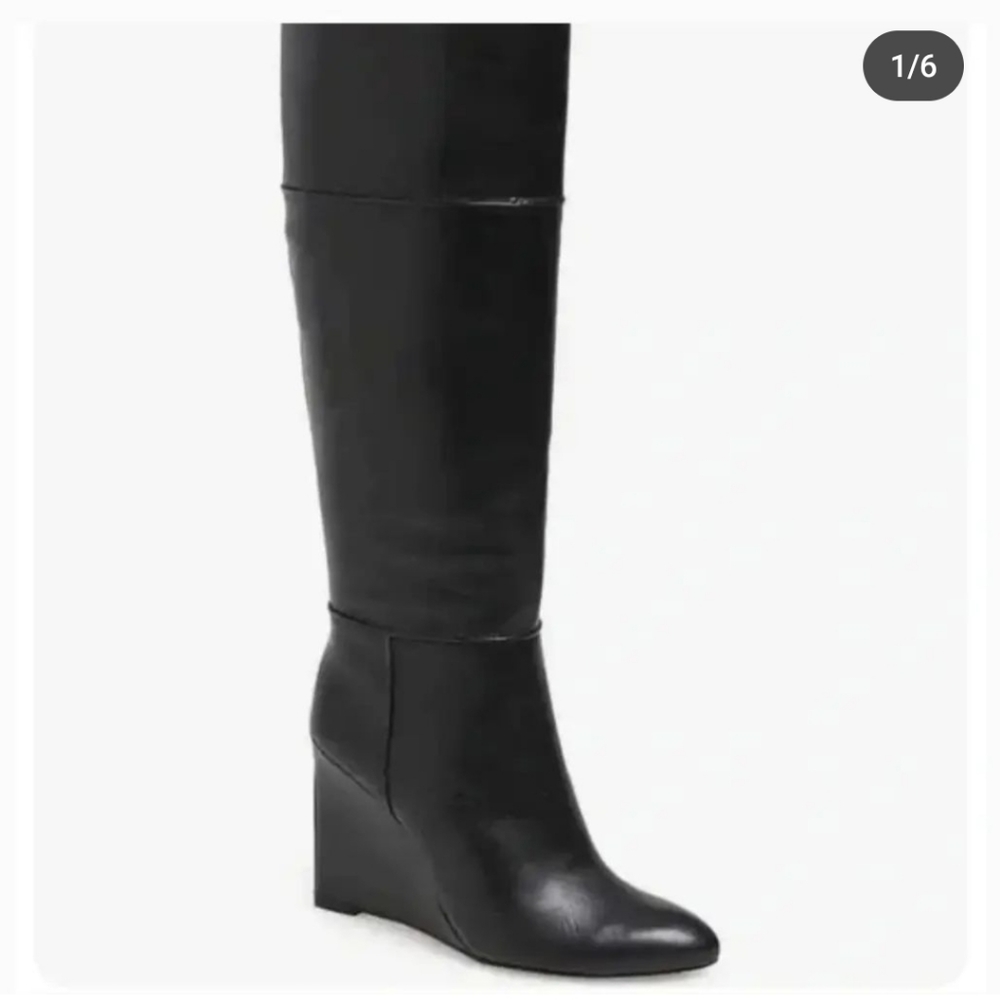 Tory Burch Wedge Leather Boot!  Like New!